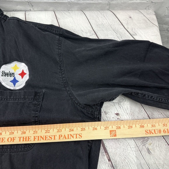 Ultra Club Collection Button Down Shirt Mens 2XL Embroidered Steelers Logo Black - Picture 7 of 9